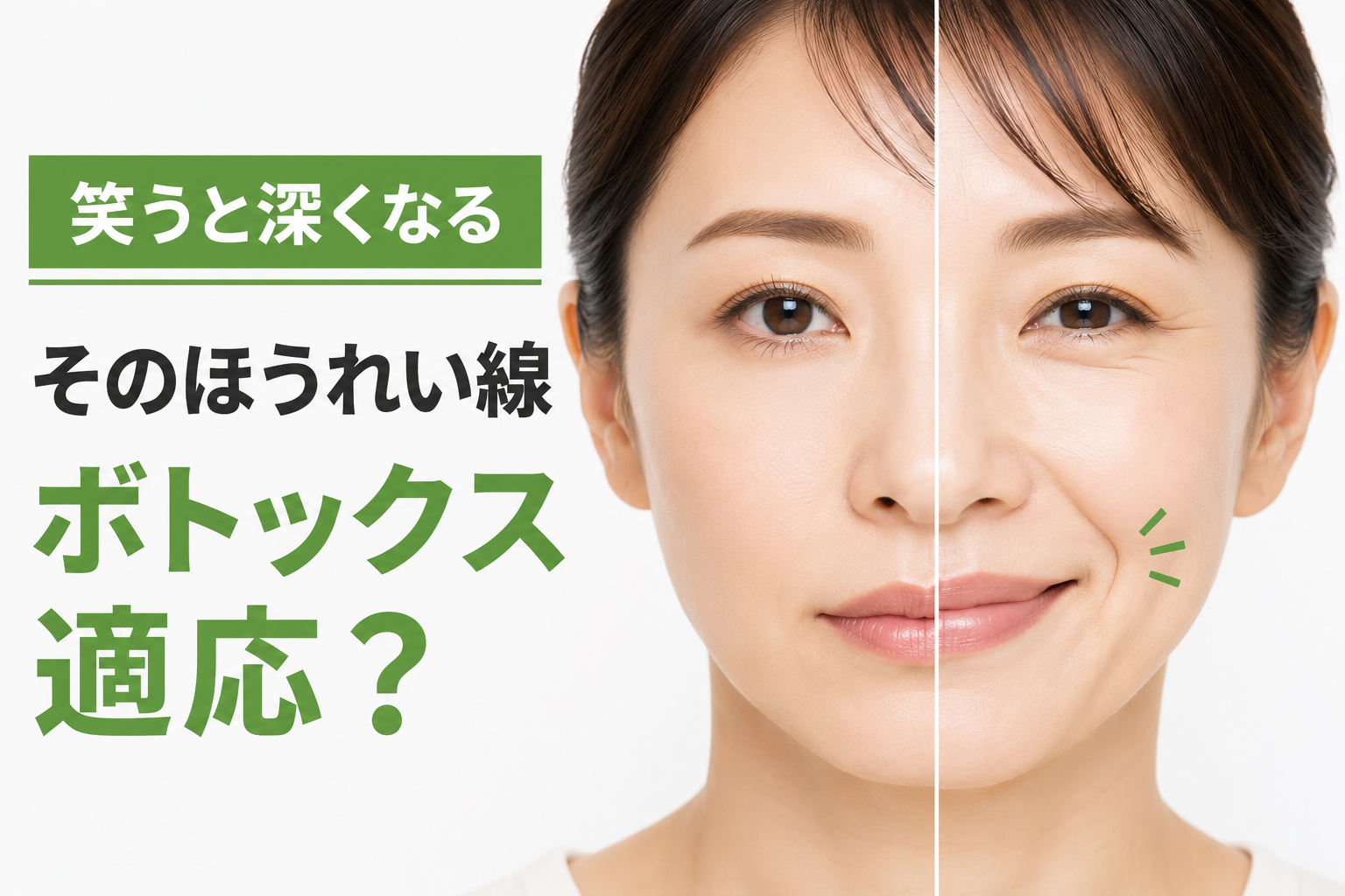 笑った時だけ目立つほうれい線はボトックスで改善できる？向いている人