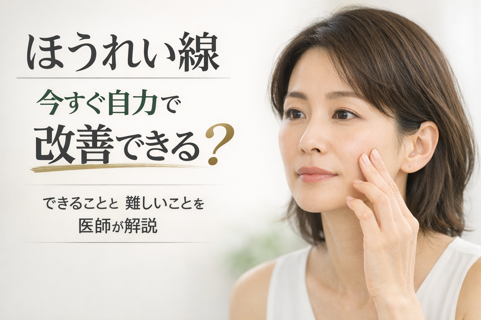 ほうれい線を今すぐ目立たなくしたい方へ｜自力でできる対策と即効性の