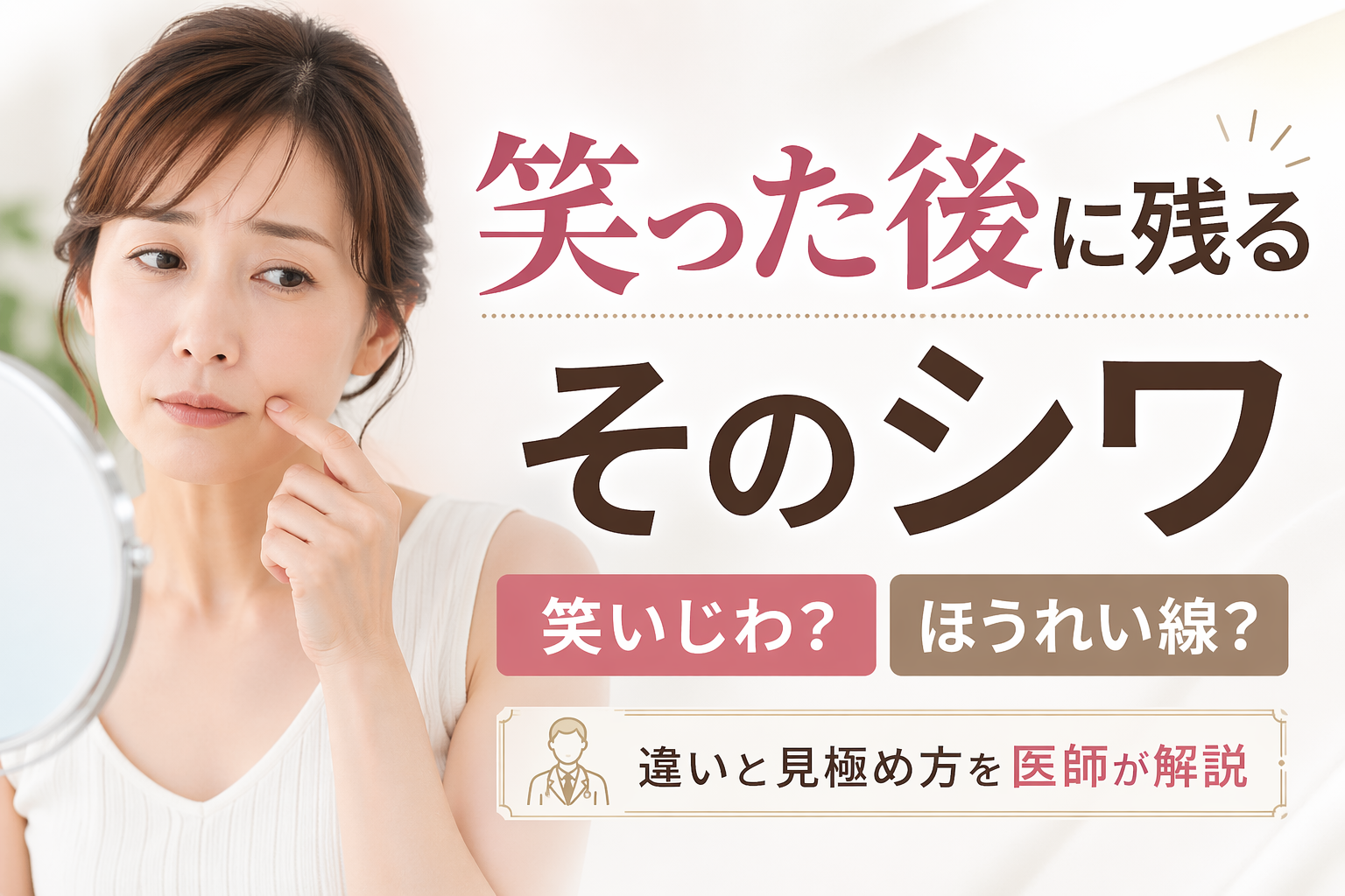 笑った後に残るシワはどう対応する？「笑いじわ」と「ほうれい線」