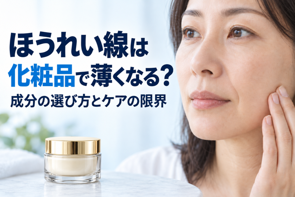 ほうれい線は化粧品で薄くなる？ 成分の選び方とケアの限界