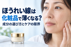 ほうれい線は化粧品で薄くなる？ 成分の選び方とケアの限界