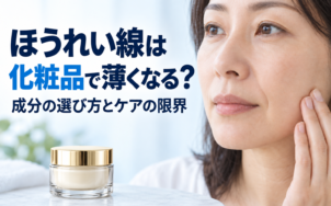 ほうれい線は化粧品で薄くなる？ 成分の選び方とケアの限界