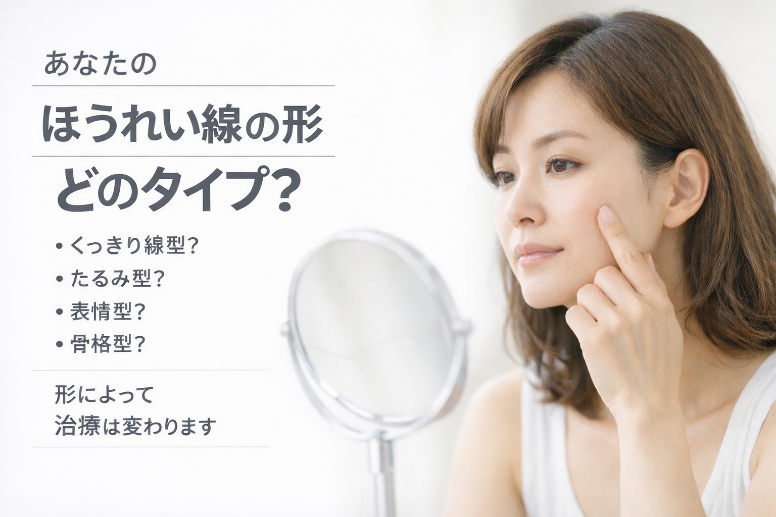 あなたのほうれい線の形はどのタイプ？原因と治療法の違いを医師が解説