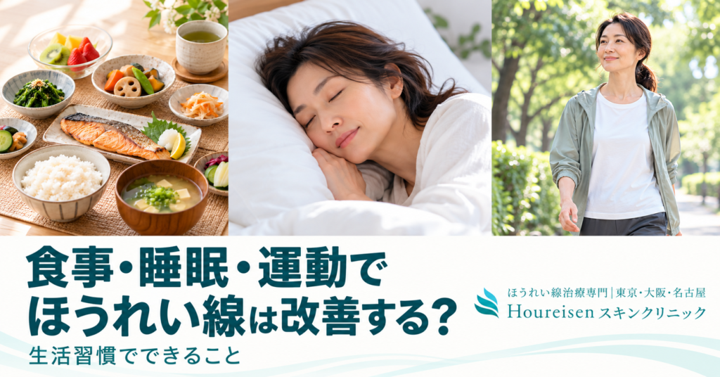 食事・睡眠・運動でほうれい線は改善する？生活習慣でできること